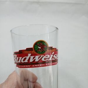 Budweiser Classic American Lager Eagle Logo Bar Pint Glass 5 7/8" Tall
